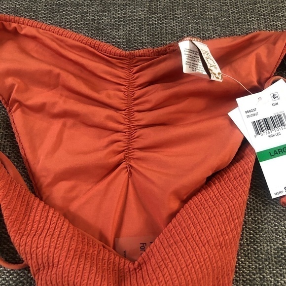 WOMEN’S BECCA Beccaswim Pucker Up Tie Side Swim Bottom Swimwear L Ginger - Picture 12 of 16